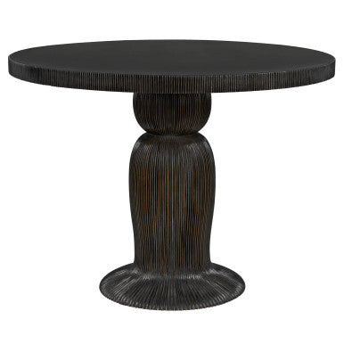 Noir Portobello Dining Table in Hand Rubbed Black with Light Brown Highlights GTAB560HB