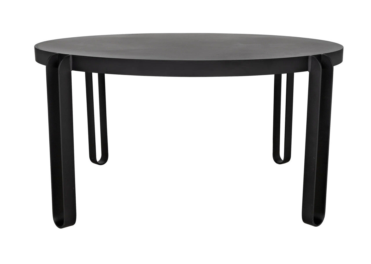 Noir Marcellus Dining Table in Black Metal GTAB563MTB-L