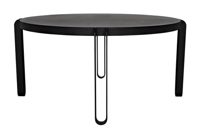 Noir Marcellus Dining Table in Black Metal GTAB563MTB-L