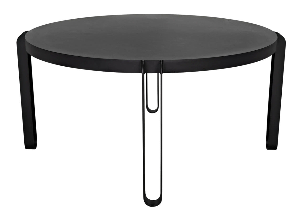 Noir Marcellus Dining Table in Black Metal GTAB563MTB-L