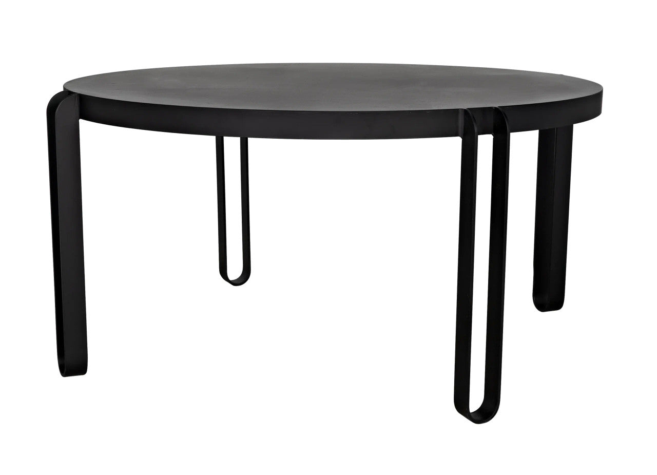 Noir Marcellus Dining Table in Black Metal GTAB563MTB-L