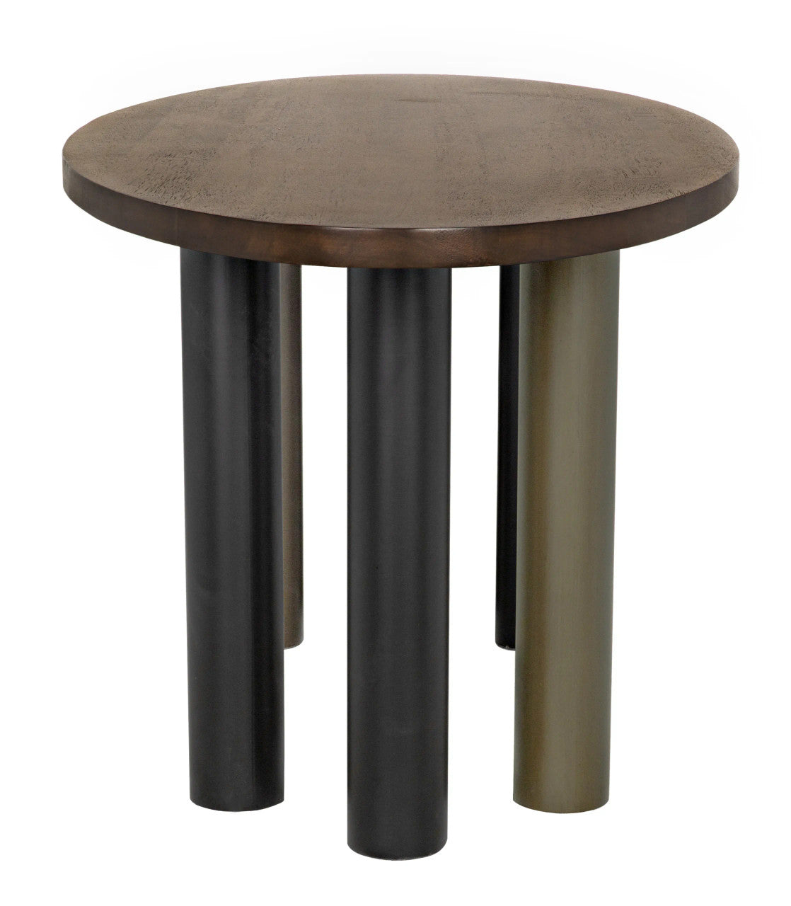 Noir Journal Oval Dining Table in Dark Walnut with Matte Black & Aged Brass Base GTAB572DW