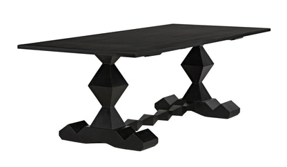 Noir Madeira Dining Table in Hand Rubbed Black GTAB577HB