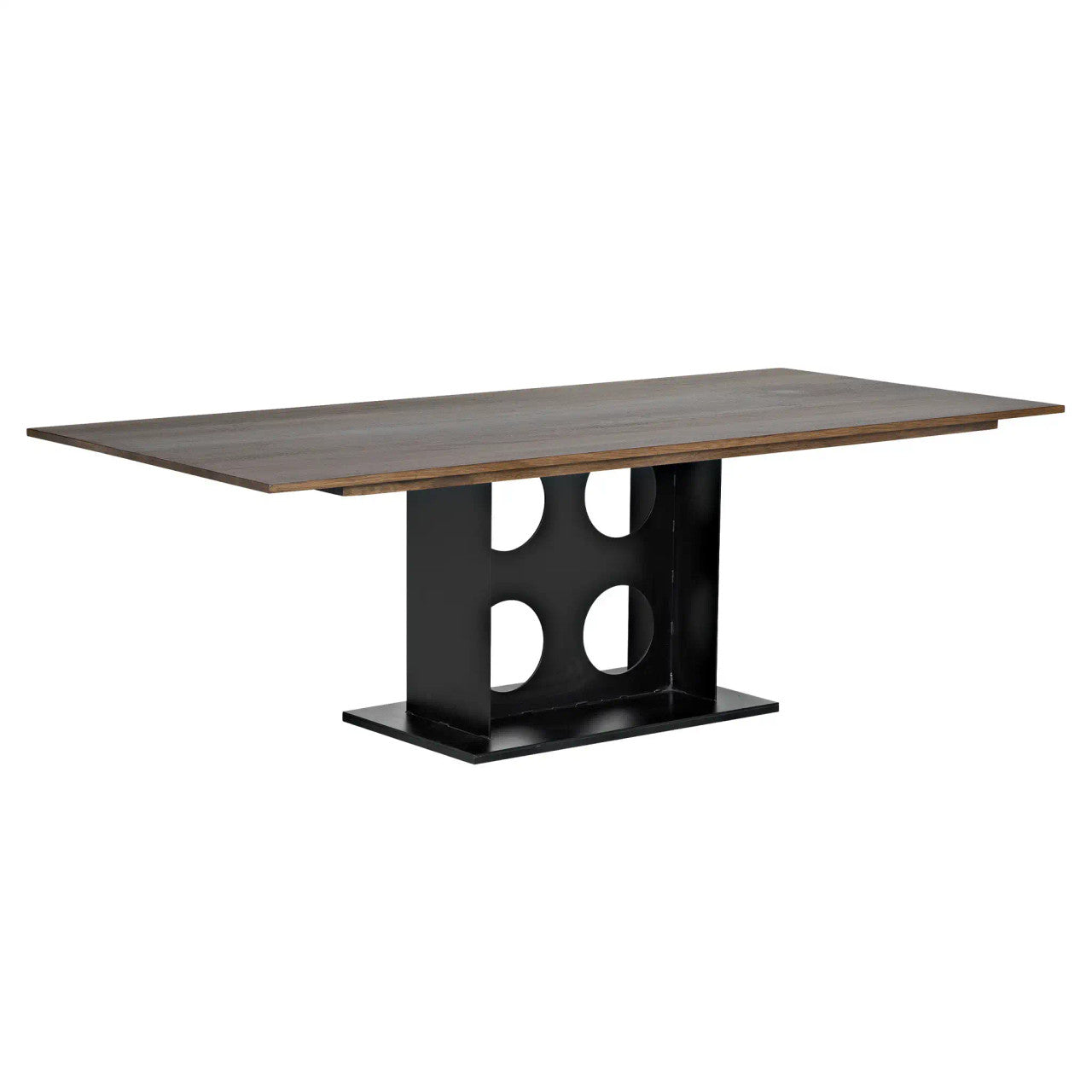 Noir Cameron Table in Dark Walnut with Matte Black Base GTAB580MTB