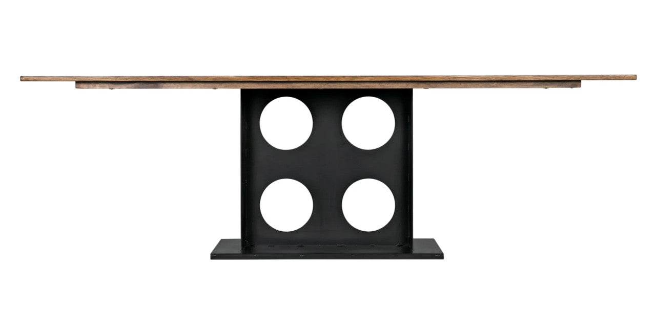 Noir Cameron Table in Dark Walnut with Matte Black Base GTAB580MTB