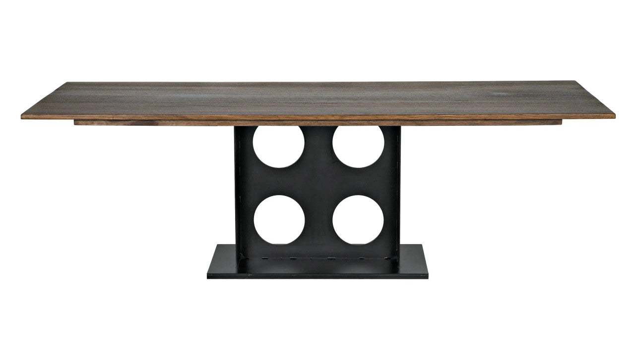 Noir Cameron Table in Dark Walnut with Matte Black Base GTAB580MTB