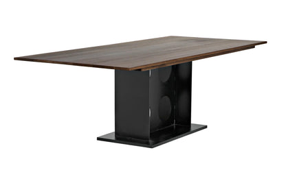 Noir Cameron Table in Dark Walnut with Matte Black Base GTAB580MTB