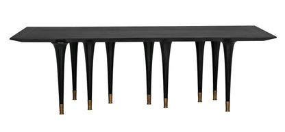 Noir Romeo Dining Table in Hand Rubbed Black GTAB582HB