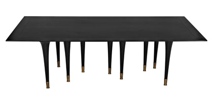 Noir Romeo Dining Table in Hand Rubbed Black GTAB582HB