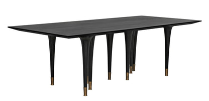 Noir Romeo Dining Table in Hand Rubbed Black GTAB582HB