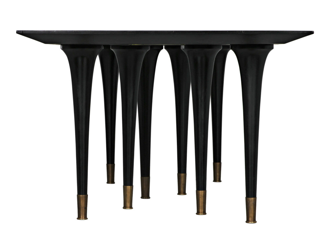 Noir Romeo Dining Table in Hand Rubbed Black GTAB582HB