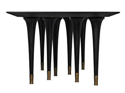 Noir Romeo Dining Table in Hand Rubbed Black GTAB582HB