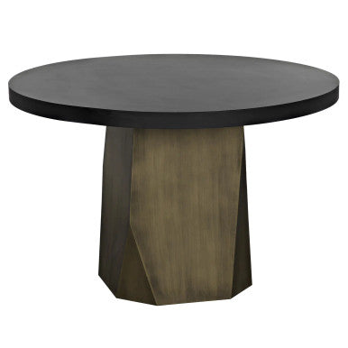 Noir Eiger Table in Matte Black and Aged Brass GTAB585MTBAB