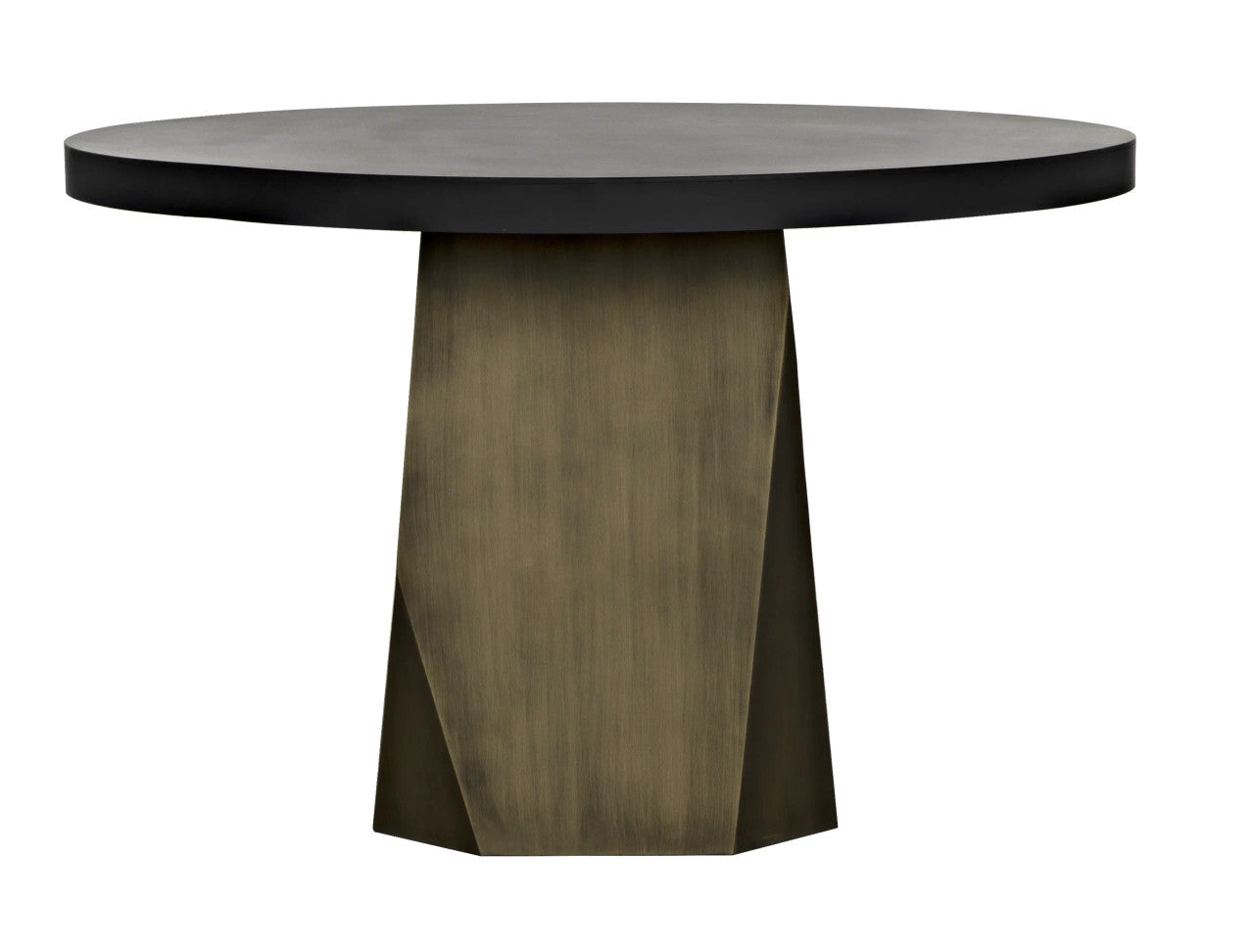 Noir Eiger Table in Matte Black and Aged Brass GTAB585MTBAB