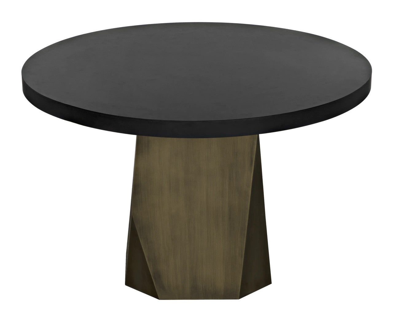 Noir Eiger Table in Matte Black and Aged Brass GTAB585MTBAB