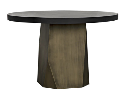 Noir Eiger Table in Matte Black and Aged Brass GTAB585MTBAB