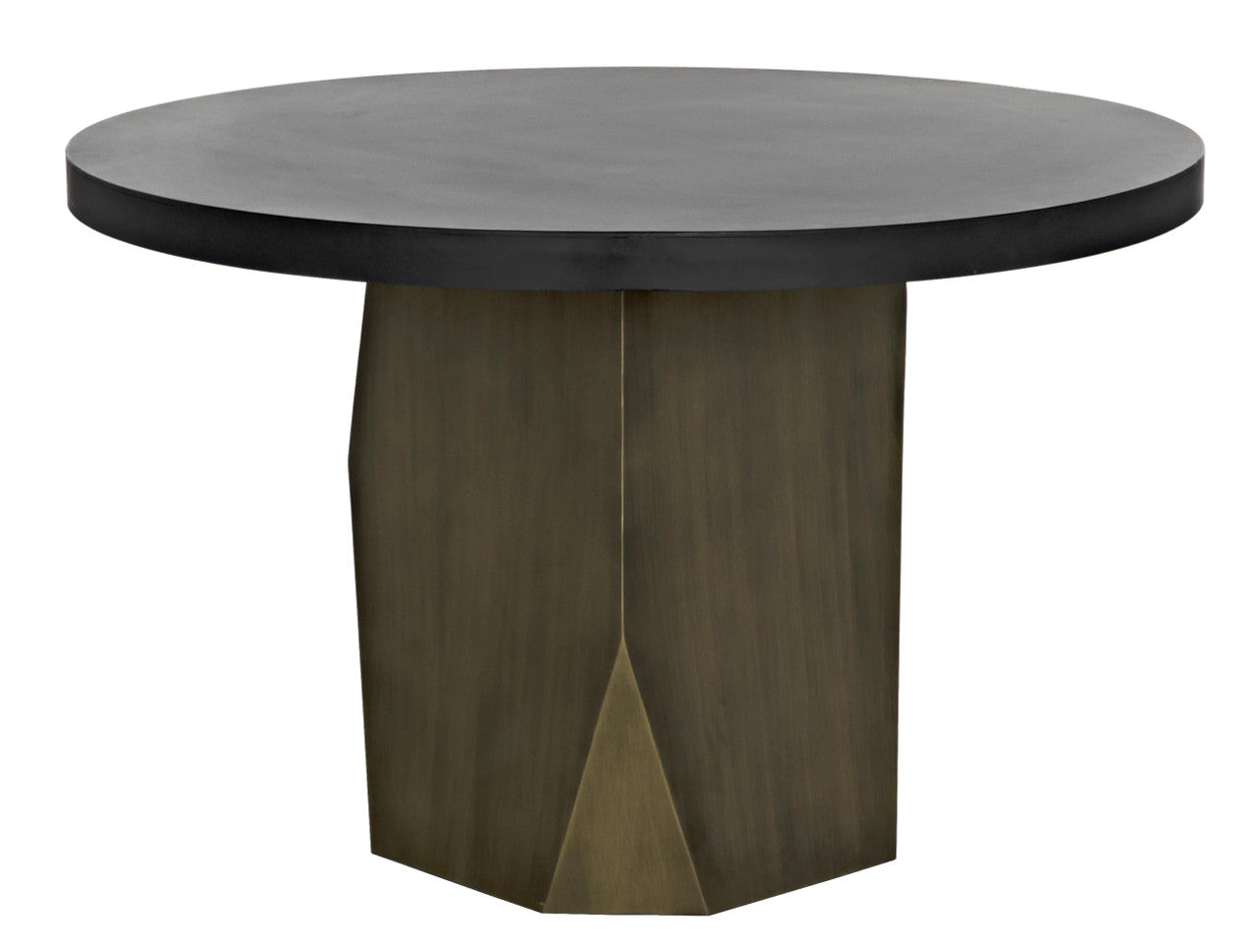 Noir Eiger Table in Matte Black and Aged Brass GTAB585MTBAB