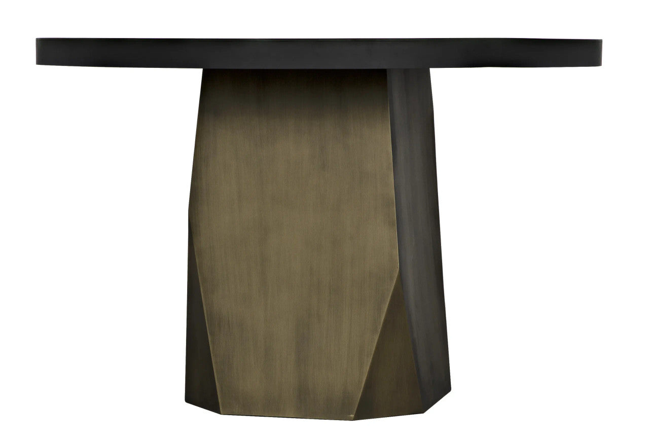 Noir Eiger Table in Matte Black and Aged Brass GTAB585MTBAB