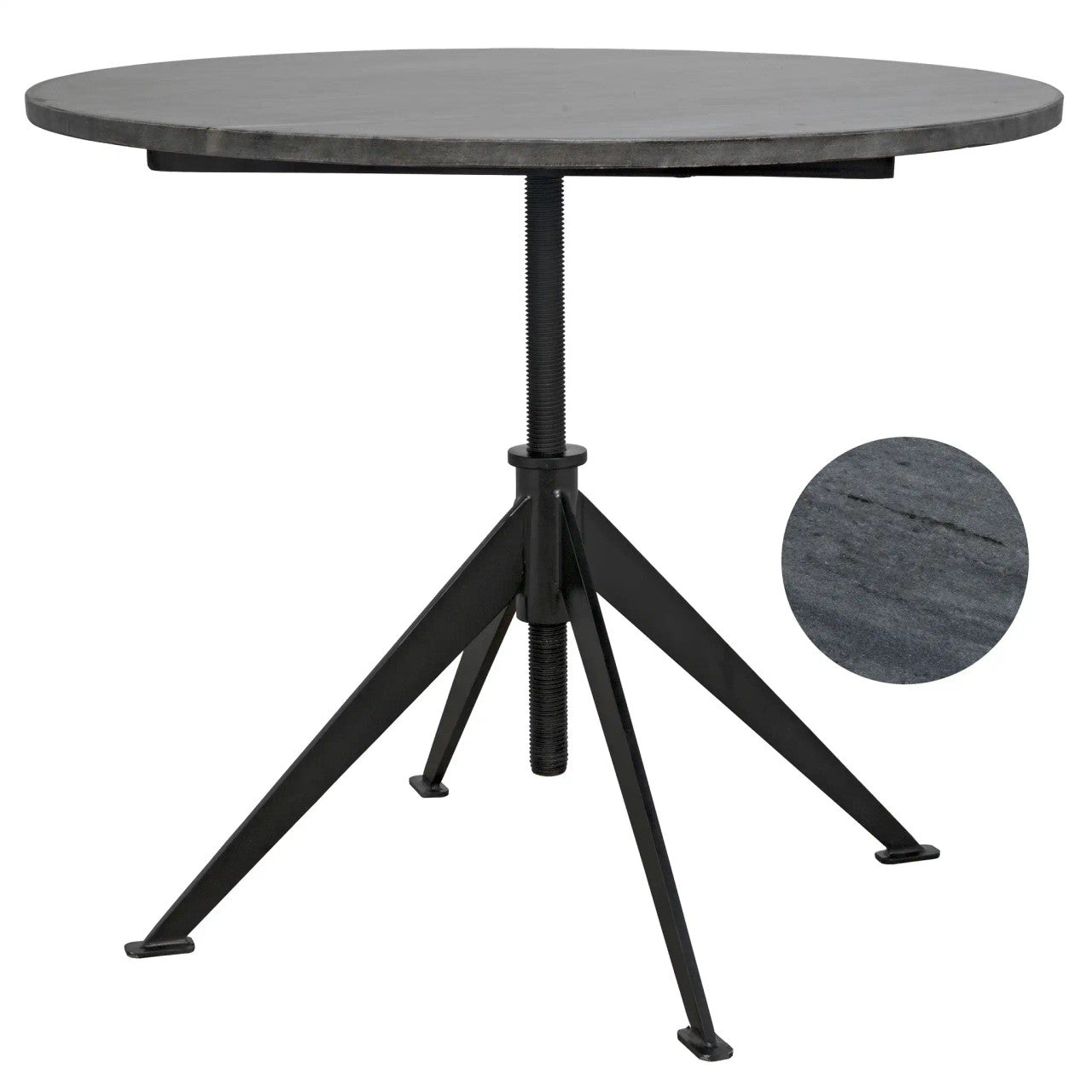 Noir Matilo Adjustable Table in Matte Black GTAB610-ML