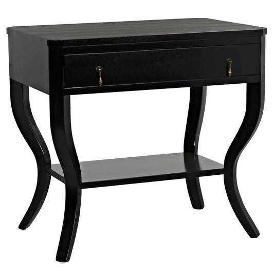 Noir Weldon Side Table in Distressed Black GTAB665D1