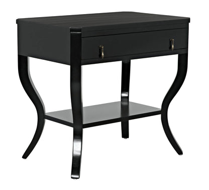 Noir Weldon Side Table in Distressed Black GTAB665D1