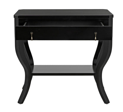 Noir Weldon Side Table in Distressed Black GTAB665D1