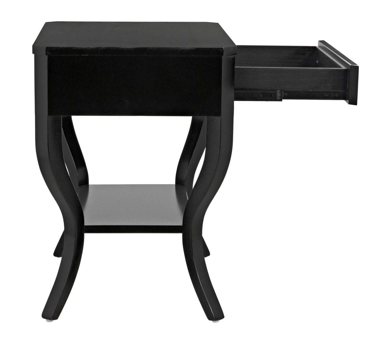 Noir Weldon Side Table in Distressed Black GTAB665D1