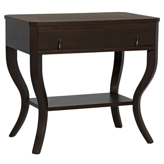 Noir Weldon Side Table in Distressed Brown GTAB665D