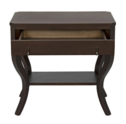 Noir Weldon Side Table in Distressed Brown GTAB665D