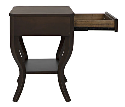 Noir Weldon Side Table in Distressed Brown GTAB665D