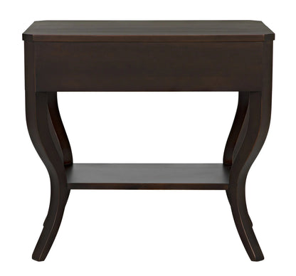 Noir Weldon Side Table in Distressed Brown GTAB665D