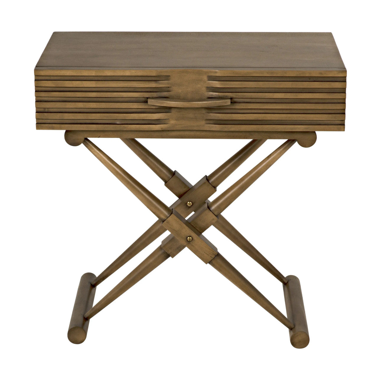 Noir Zanta Side Table in Saddle Brown GTAB671SB