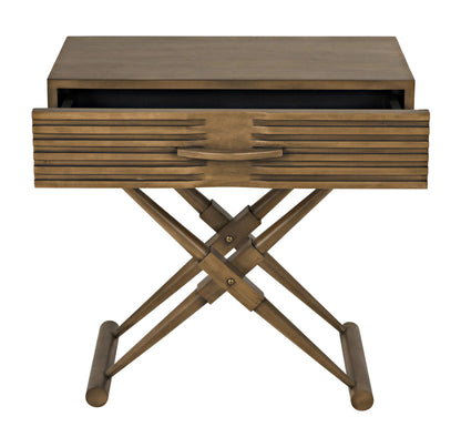 Noir Zanta Side Table in Saddle Brown GTAB671SB