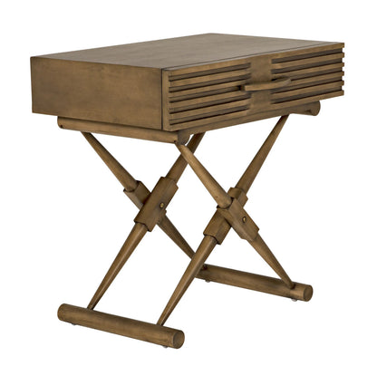 Noir Zanta Side Table in Saddle Brown GTAB671SB