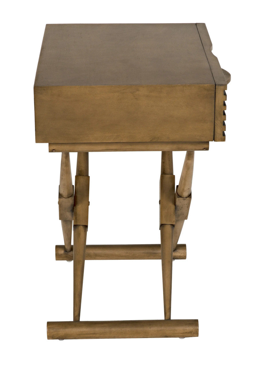 Noir Zanta Side Table in Saddle Brown GTAB671SB