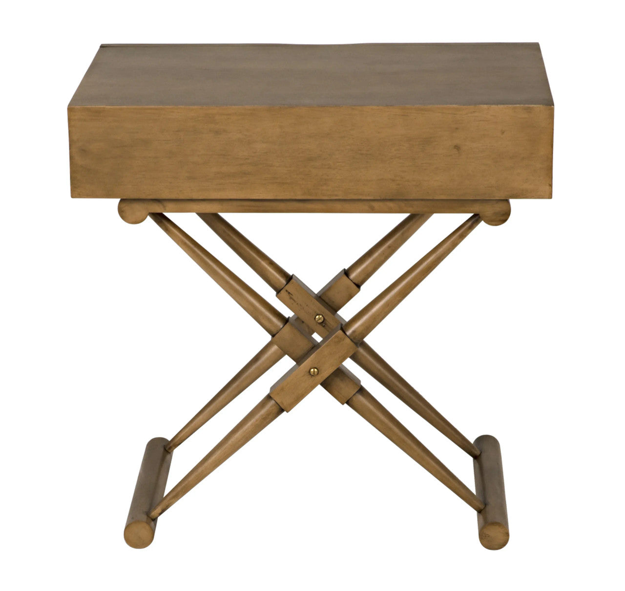 Noir Zanta Side Table in Saddle Brown GTAB671SB