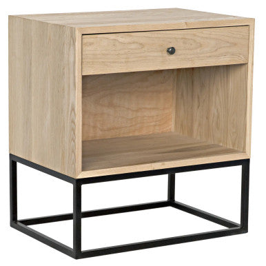 Noir Garland Side Table in Waxed with Matte Black Base GTAB672MTB