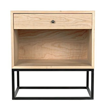 Noir Garland Side Table in Waxed with Matte Black Base GTAB672MTB