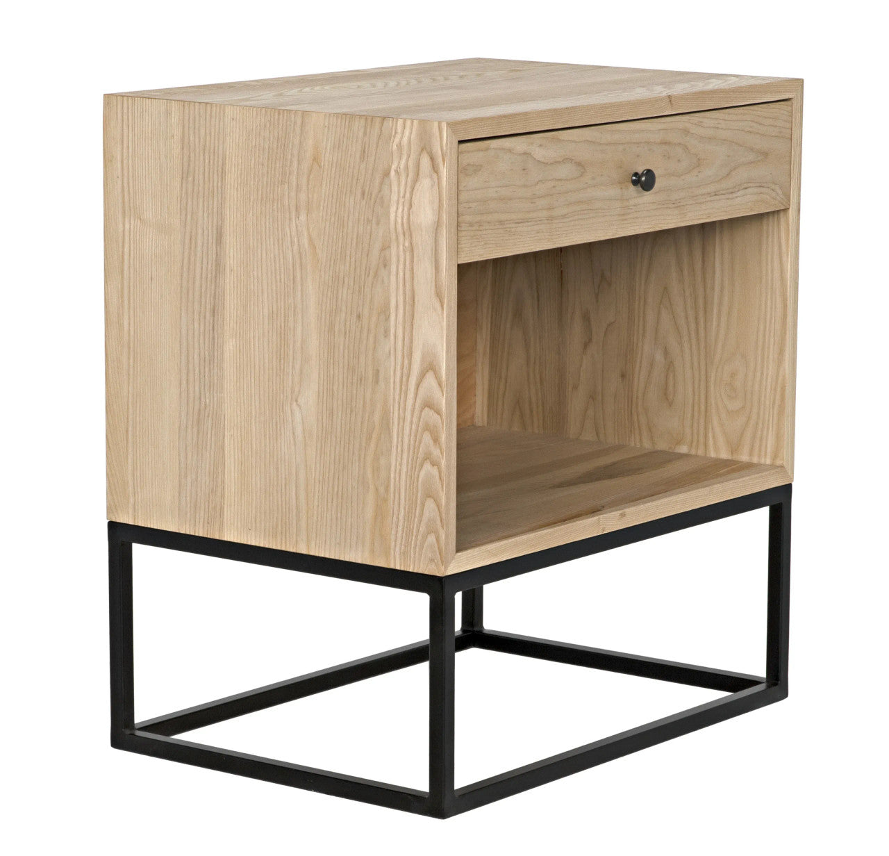 Noir Garland Side Table in Waxed with Matte Black Base GTAB672MTB