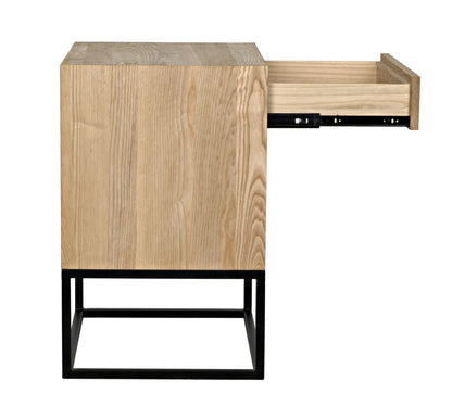 Noir Garland Side Table in Waxed with Matte Black Base GTAB672MTB