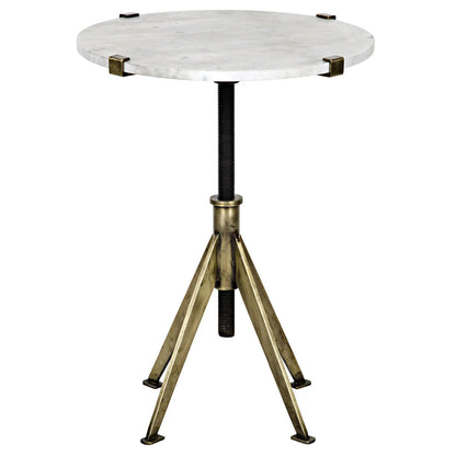 Noir Edith Adjustable Side Table in Antique Brass GTAB679MB-S