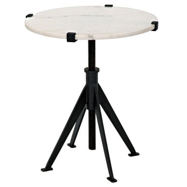 Noir Edith Adjustable Side Table in Matte Black GTAB679MTB-S