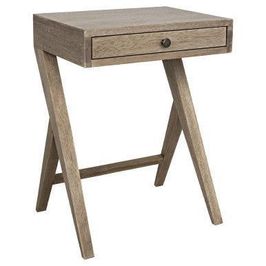 Noir Peter Side Table in Washed Walnut GTAB686WAW