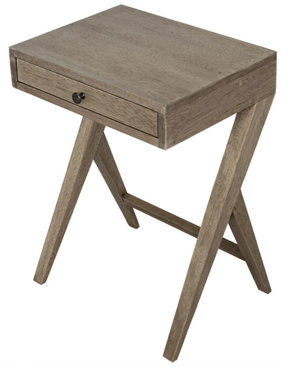 Noir Peter Side Table in Washed Walnut GTAB686WAW