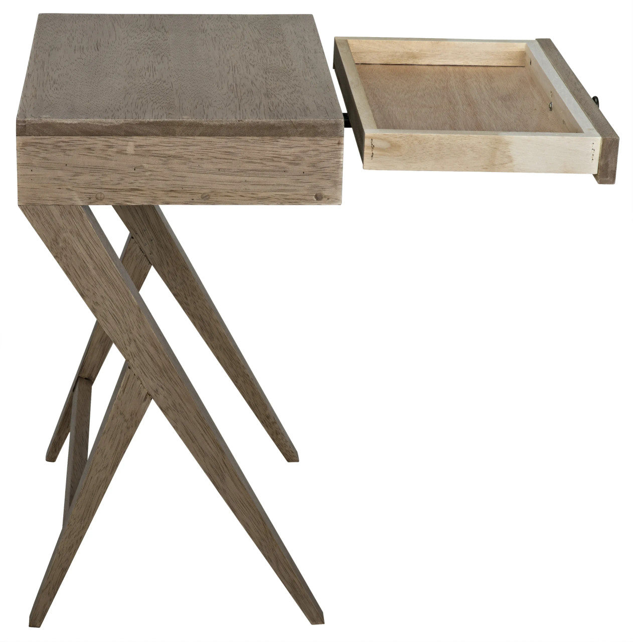 Noir Peter Side Table in Washed Walnut GTAB686WAW