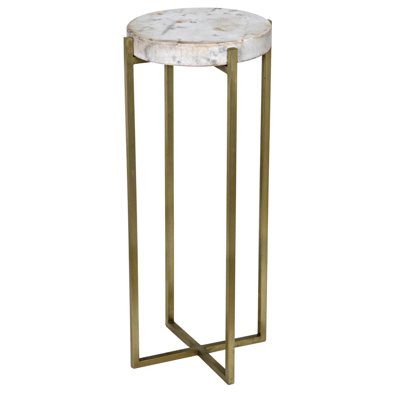 Noir Soho Side Table in Antique Brass GTAB698MB