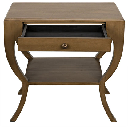 Noir Maude Side Table in Saddle Brown GTAB711SB