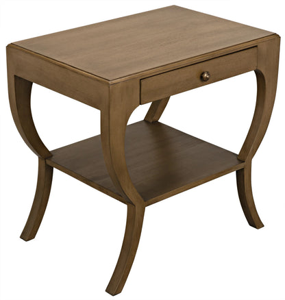 Noir Maude Side Table in Saddle Brown GTAB711SB