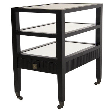 Noir Lesly Side Table in Distressed Black GTAB741D1