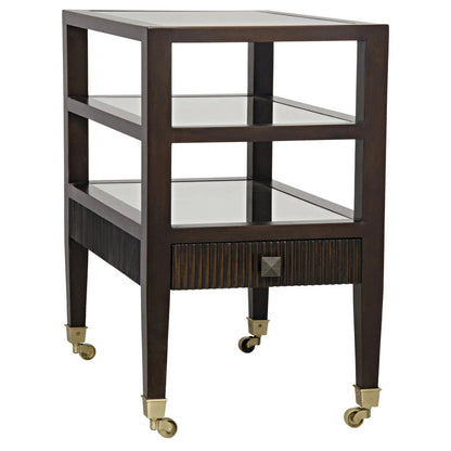 Noir Lesly Side Table in Distressed Brown GTAB741D